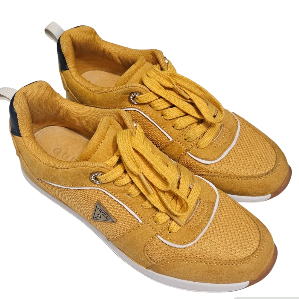 Guess Yellow Glitter  Sneakers Size 8